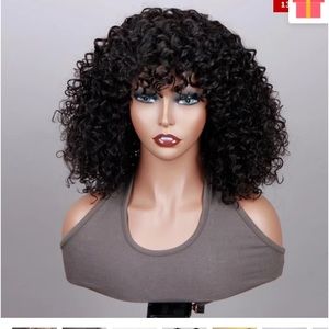Curly Bob Wig With Bangs Quick Wear And Go Glueless Human Hair Wigs 180% Density